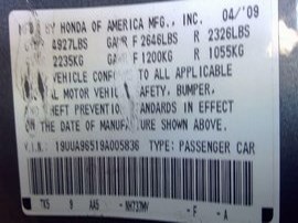 2009 TL GRAY 3.7 AT AWD  A24022